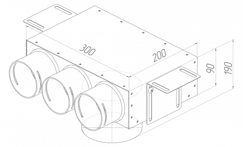 Provent VPS 125/75&times;3 пленум потолочный круглый на 3 выхода